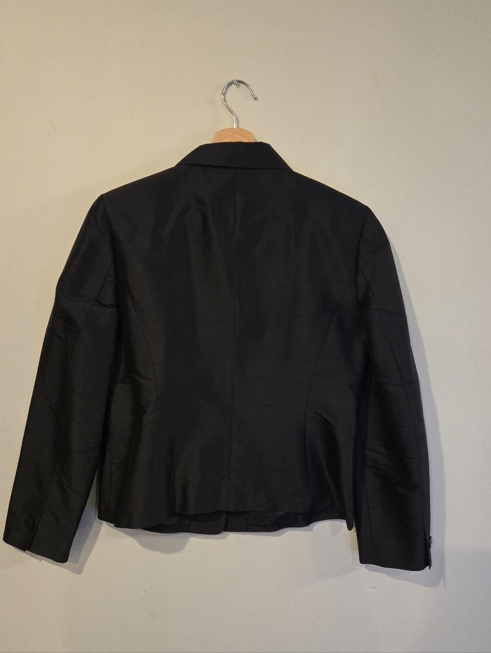 Vintage Talbots Pure Silk Blazer Black Size 6 Classic Tailored Quiet Luxury - Picture 6 of 7